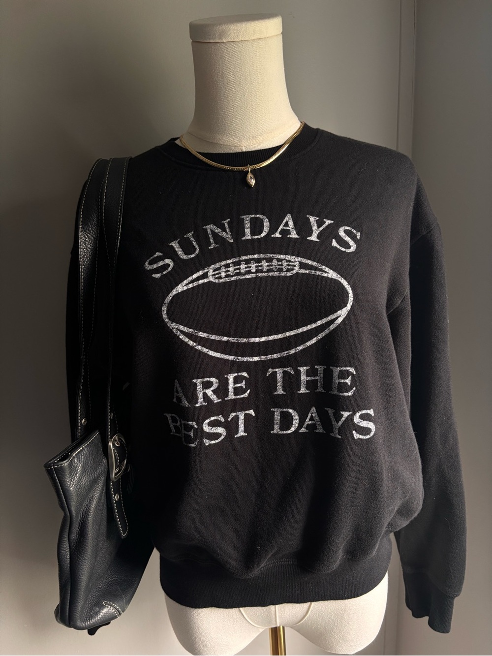 Black Crewneck Sweater - "Sundays Are The Best Days"